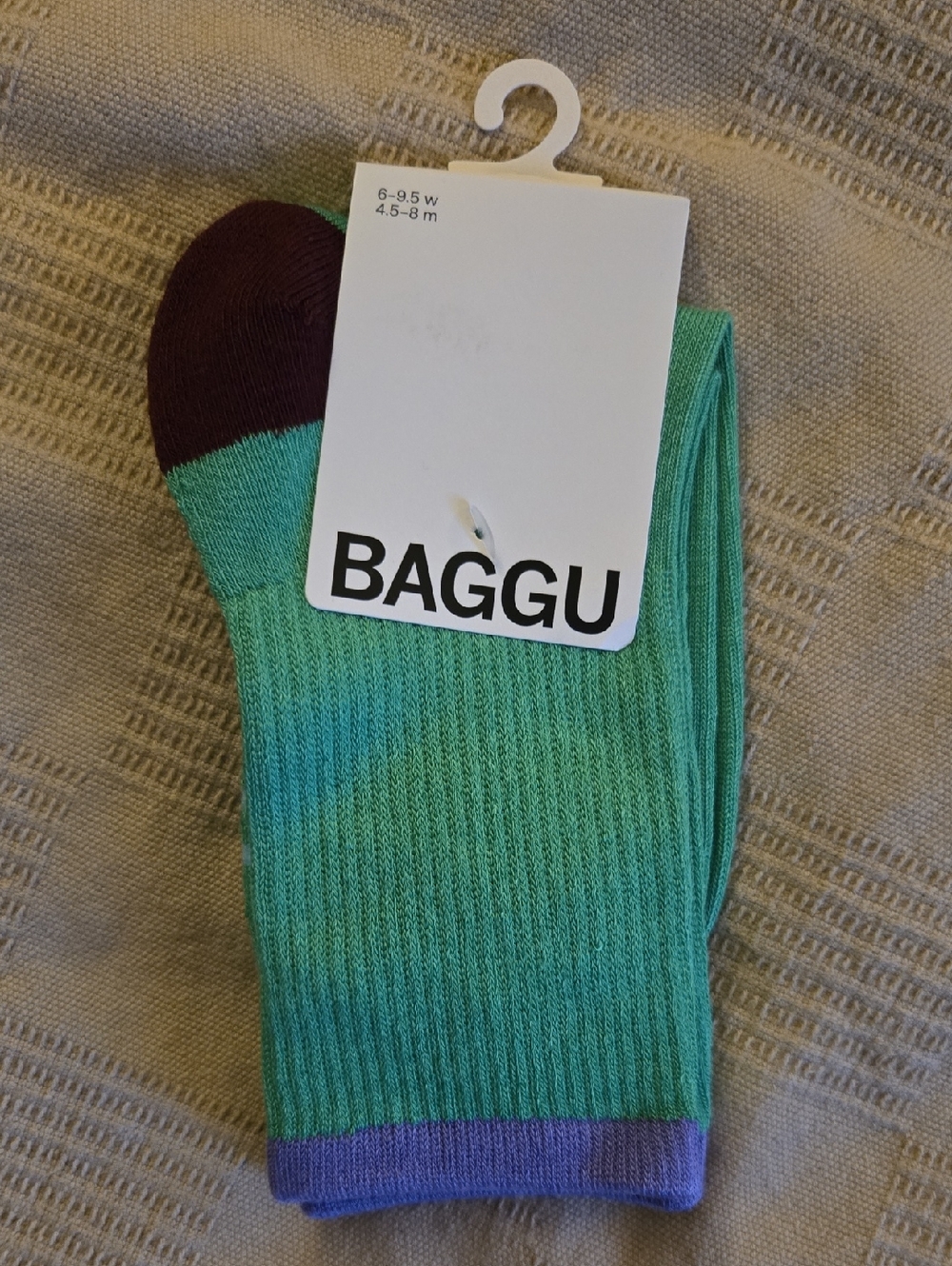 BAGGU Unisex Green Crew Socks